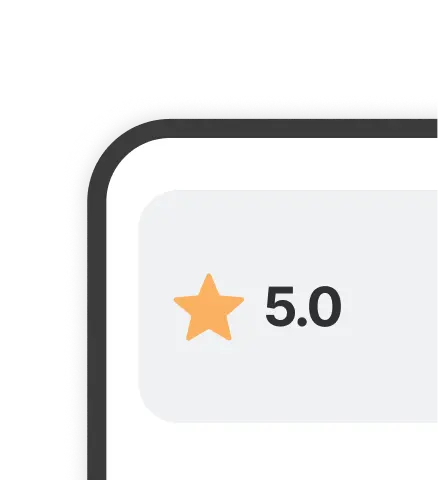 Ilustración de reputación con calificación 5.0 estrellas